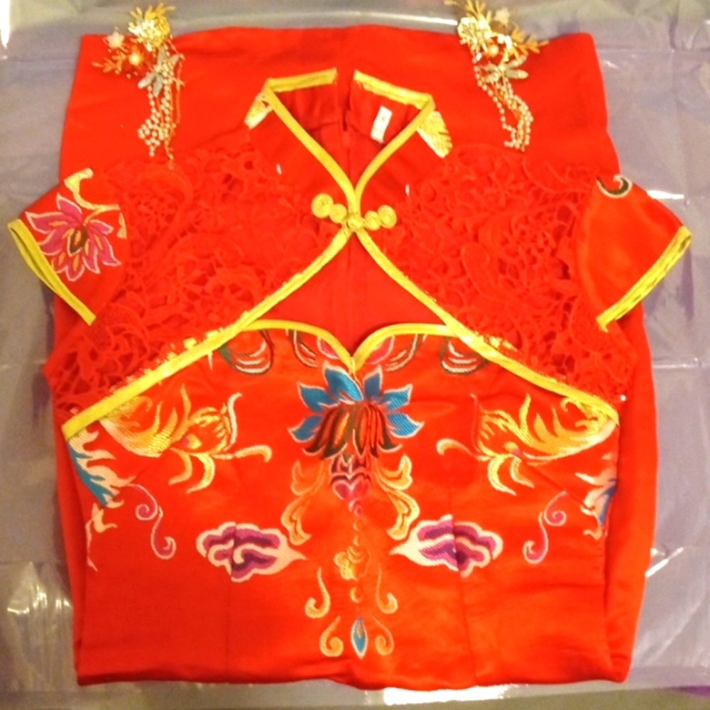 CHEONGSAM DRESS RED PHOENIX